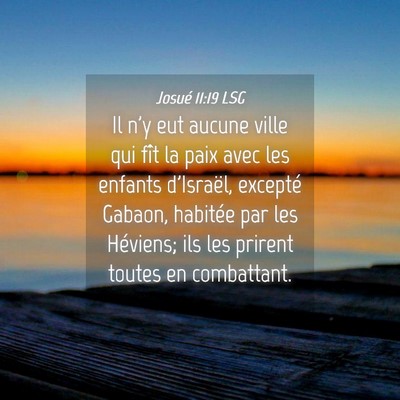 Picture 04 - Josué 11:19 LSG - Il n'y eut aucune ville qui fît la paix avec les - Bible Verse Picture
