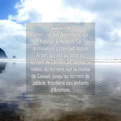 Picture 04 - Josué 12:2 LSG - Sihon, roi des Amoréens, qui habitait à Hesbon. - Bible Verse Picture