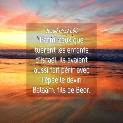 Picture 04 - Josué 13:22 LSG - Parmi ceux que tuèrent les enfants d'Israël, - Bible Verse Picture