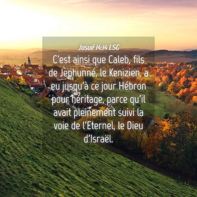 Picture 04 - Josué 14:14 LSG - C'est ainsi que Caleb, fils de Jephunné, le - Bible Verse Picture