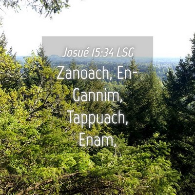 Picture 04 - Josué 15:34 LSG - Zanoach, En-Gannim, Tappuach, - Bible Verse Picture