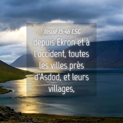 Picture 04 - Josué 15:46 LSG - depuis Ekron et à l'occident, toutes les villes - Bible Verse Picture