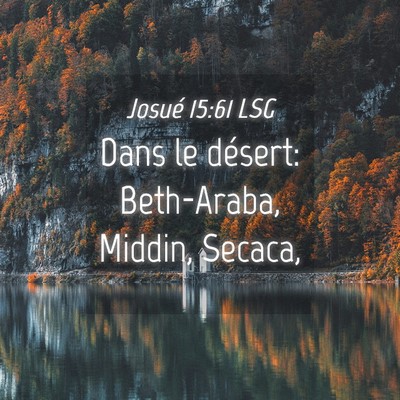 Picture 04 - Josué 15:61 LSG - Dans le désert: Beth-Araba, Middin, - Bible Verse Picture