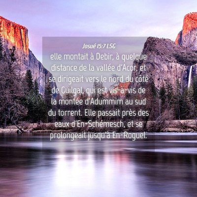 Picture 04 - Josué 15:7 LSG - elle montait à Debir, à quelque distance de la - Bible Verse Picture