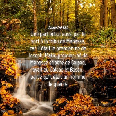 Picture 04 - Josué 17:1 LSG - Une part échut aussi par le sort à la tribu de - Bible Verse Picture