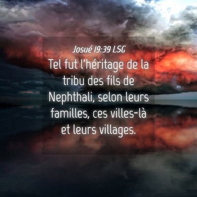 Picture 04 - Josué 19:39 LSG - Tel fut l'héritage de la tribu des fils de - Bible Verse Picture