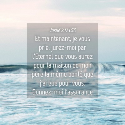 Picture 04 - Josué 2:12 LSG - Et maintenant, je vous prie, jurez-moi par - Bible Verse Picture