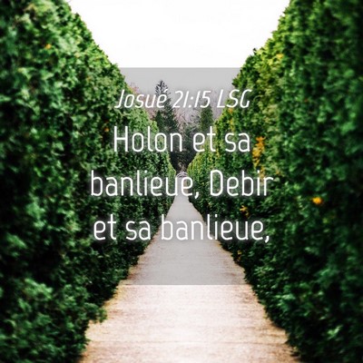 Picture 04 - Josué 21:15 LSG - Holon et sa banlieue, Debir et sa - Bible Verse Picture