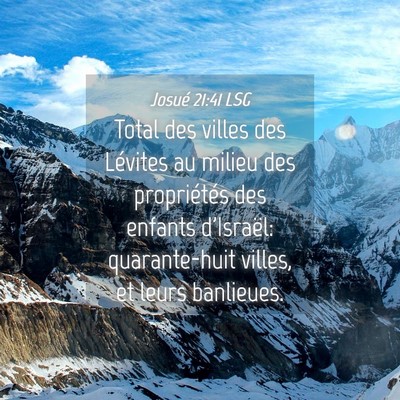 Picture 04 - Josué 21:41 LSG - Total des villes des Lévites au milieu des - Bible Verse Picture