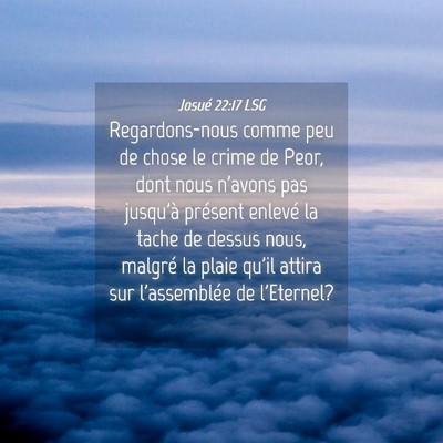 Picture 04 - Josué 22:17 LSG - Regardons-nous comme peu de chose le crime de - Bible Verse Picture
