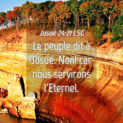 Picture 04 - Josué 24:21 LSG - Le peuple dit à Josué: Non! car nous servirons - Bible Verse Picture