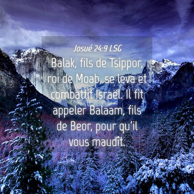 Picture 04 - Josué 24:9 LSG - Balak, fils de Tsippor, roi de Moab, se leva et - Bible Verse Picture