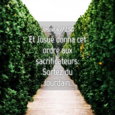 Picture 04 - Josué 4:17 LSG - Et Josué donna cet ordre aux sacrificateurs: - Bible Verse Picture