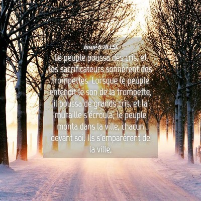 Picture 04 - Josué 6:20 LSG - Le peuple poussa des cris, et les sacrificateurs - Bible Verse Picture