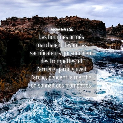 Picture 04 - Josué 6:9 LSG - Les hommes armés marchaient devant les - Bible Verse Picture