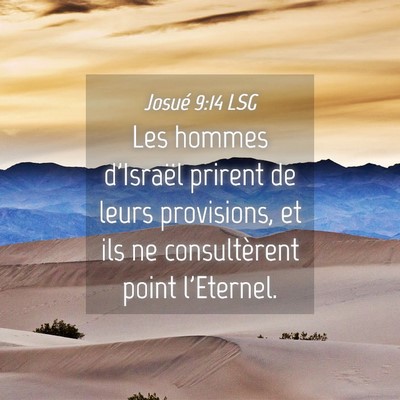Picture 04 - Josué 9:14 LSG - Les hommes d'Israël prirent de leurs provisions, - Bible Verse Picture