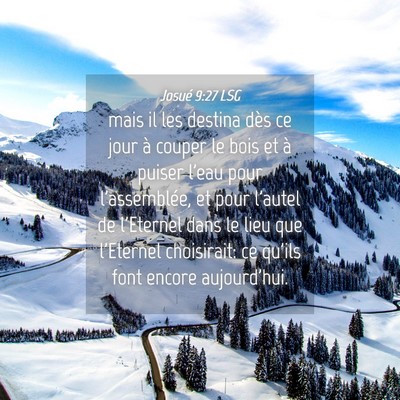 Picture 04 - Josué 9:27 LSG - mais il les destina dès ce jour à couper le - Bible Verse Picture