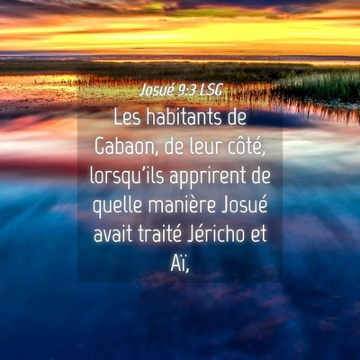 Picture 04 - Josué 9:3 LSG - Les habitants de Gabaon, de leur côté, - Bible Verse Picture