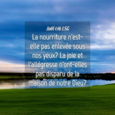 Picture 04 - Joël 1:16 LSG - La nourriture n'est-elle pas enlevée sous nos - Bible Verse Picture