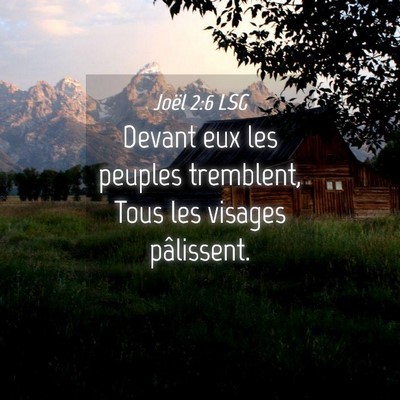 Picture 04 - Joël 2:6 LSG - Devant eux les peuples tremblent, Tous les - Bible Verse Picture
