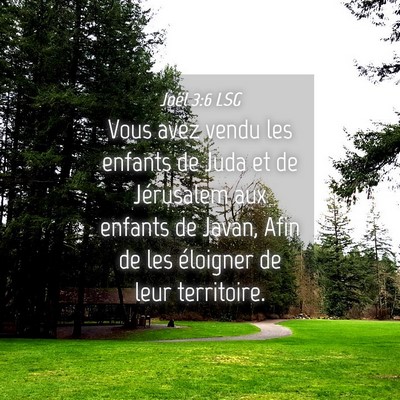Picture 04 - Joël 3:6 LSG - Vous avez vendu les enfants de Juda et de - Bible Verse Picture