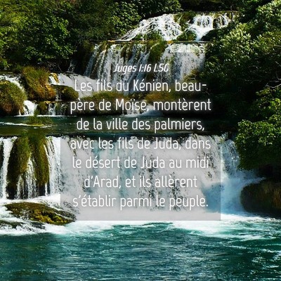 Picture 04 - Juges 1:16 LSG - Les fils du Kénien, beau-père de Moïse, - Bible Verse Picture