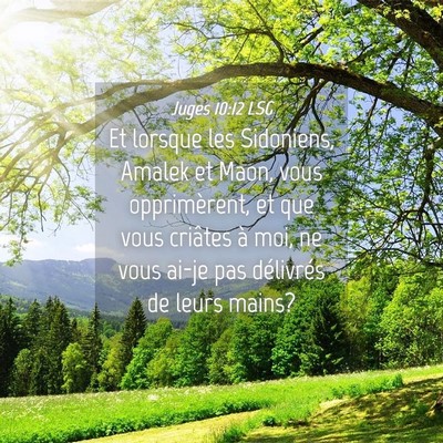 Picture 04 - Juges 10:12 LSG - Et lorsque les Sidoniens, Amalek et Maon, vous - Bible Verse Picture