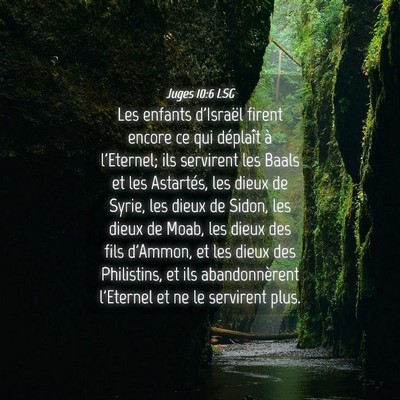 Picture 04 - Juges 10:6 LSG - Les enfants d'Israël firent encore ce qui - Bible Verse Picture