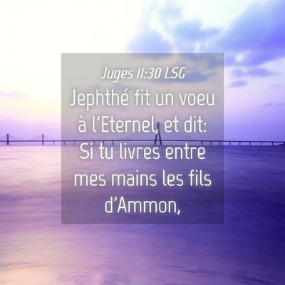 Picture 04 - Juges 11:30 LSG - Jephthé fit un voeu à l'Eternel, et dit: Si tu - Bible Verse Picture