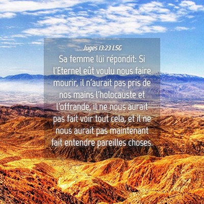Picture 04 - Juges 13:23 LSG - Sa femme lui répondit: Si l'Eternel eût voulu - Bible Verse Picture
