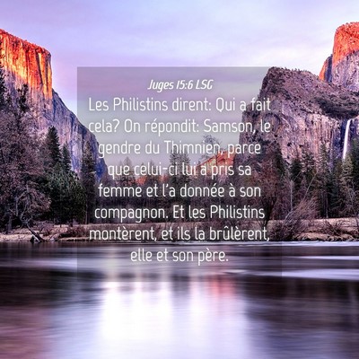 Picture 04 - Juges 15:6 LSG - Les Philistins dirent: Qui a fait cela? On - Bible Verse Picture