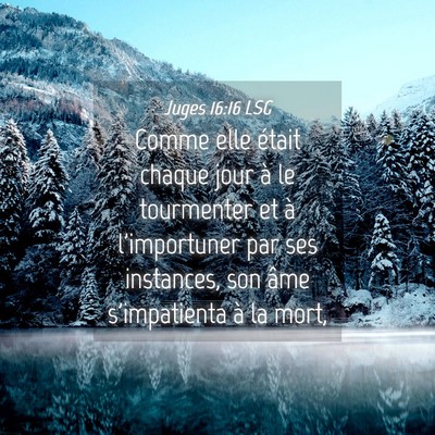 Picture 04 - Juges 16:16 LSG - Comme elle était chaque jour à le tourmenter et - Bible Verse Picture