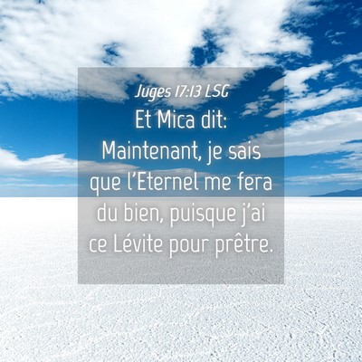Picture 04 - Juges 17:13 LSG - Et Mica dit: Maintenant, je sais que l'Eternel me - Bible Verse Picture