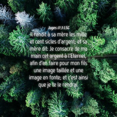 Picture 04 - Juges 17:3 LSG - Il rendit à sa mère les mille et cent sicles - Bible Verse Picture