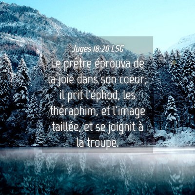 Picture 04 - Juges 18:20 LSG - Le prêtre éprouva de la joie dans son coeur; il - Bible Verse Picture