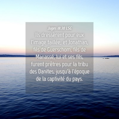 Picture 04 - Juges 18:30 LSG - Ils dressèrent pour eux l'image taillée; et - Bible Verse Picture
