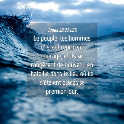 Picture 04 - Juges 20:22 LSG - Le peuple, les hommes d'Israël reprirent - Bible Verse Picture