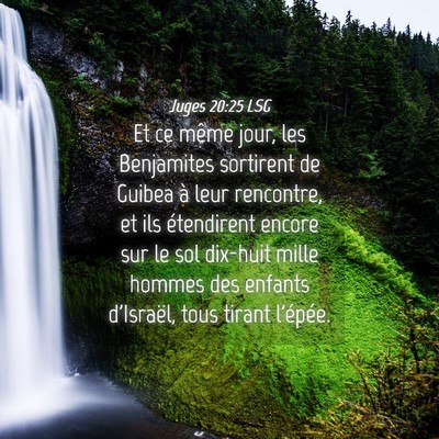 Picture 04 - Juges 20:25 LSG - Et ce même jour, les Benjamites sortirent de - Bible Verse Picture