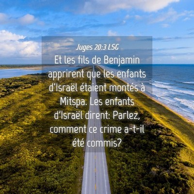 Picture 04 - Juges 20:3 LSG - Et les fils de Benjamin apprirent que les enfants - Bible Verse Picture