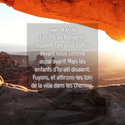 Picture 04 - Juges 20:32 LSG - Les fils de Benjamin disaient: Les voilà battus - Bible Verse Picture