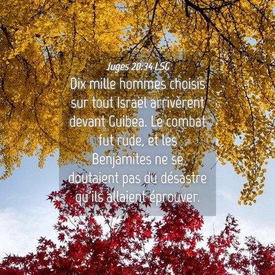 Picture 04 - Juges 20:34 LSG - Dix mille hommes choisis sur tout Israël - Bible Verse Picture