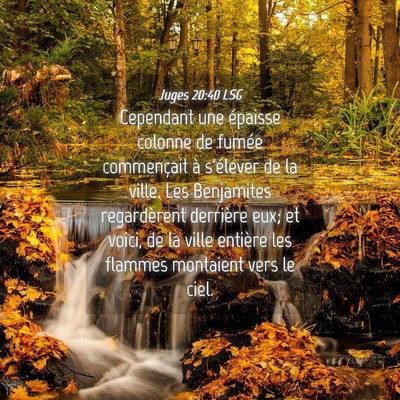 Picture 04 - Juges 20:40 LSG - Cependant une épaisse colonne de fumée - Bible Verse Picture