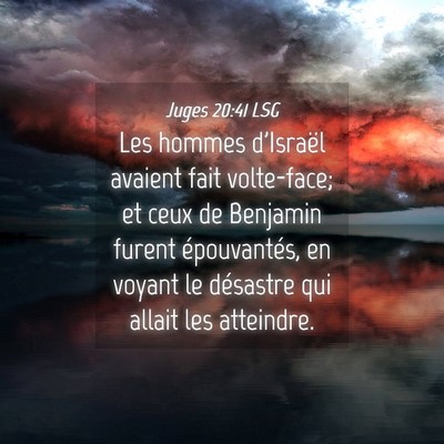 Picture 04 - Juges 20:41 LSG - Les hommes d'Israël avaient fait volte-face; et - Bible Verse Picture