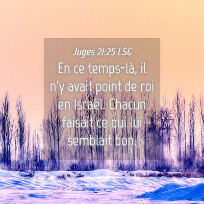 Picture 04 - Juges 21:25 LSG - En ce temps-là, il n'y avait point de roi en - Bible Verse Picture