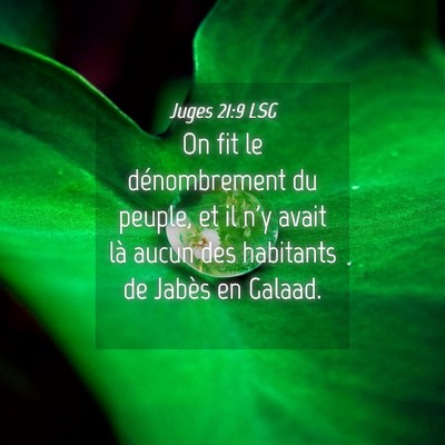 Picture 04 - Juges 21:9 LSG - On fit le dénombrement du peuple, et il n'y - Bible Verse Picture