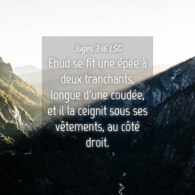 Picture 04 - Juges 3:16 LSG - Ehud se fit une épée à deux tranchants, longue - Bible Verse Picture
