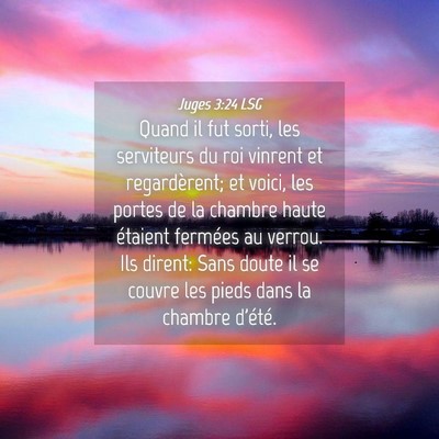 Picture 04 - Juges 3:24 LSG - Quand il fut sorti, les serviteurs du roi vinrent - Bible Verse Picture