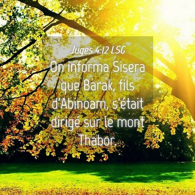 Picture 04 - Juges 4:12 LSG - On informa Sisera que Barak, fils d'Abinoam, - Bible Verse Picture