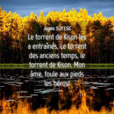 Picture 04 - Juges 5:21 LSG - Le torrent de Kison les a entraînés, Le torrent - Bible Verse Picture
