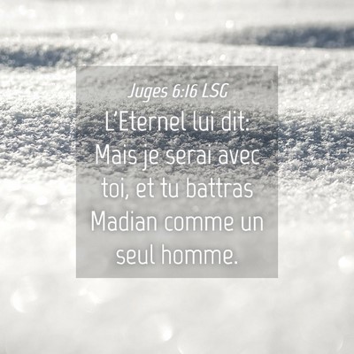 Picture 04 - Juges 6:16 LSG - L'Eternel lui dit: Mais je serai avec toi, et tu - Bible Verse Picture